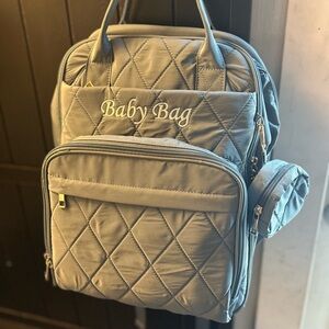 Quilted Dusty Blue Baby Bag